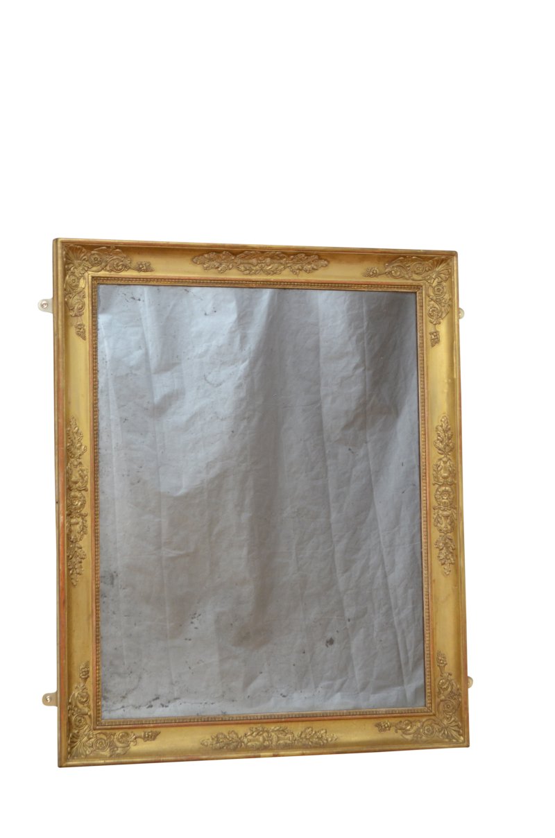 French Napoleonic Giltwood Wall Mirror H100cm - Image 3